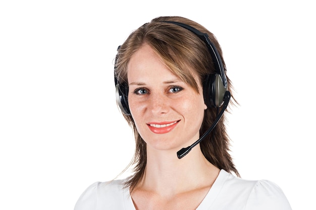 Woman with headset