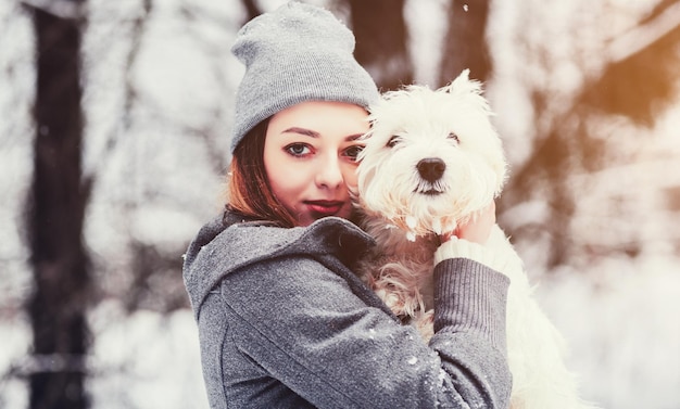 Woman with her beautiful dog