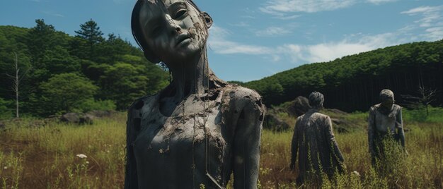 Photo a woman with her face covered in mud