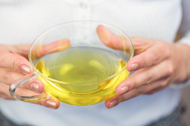 Woman with herbal tea