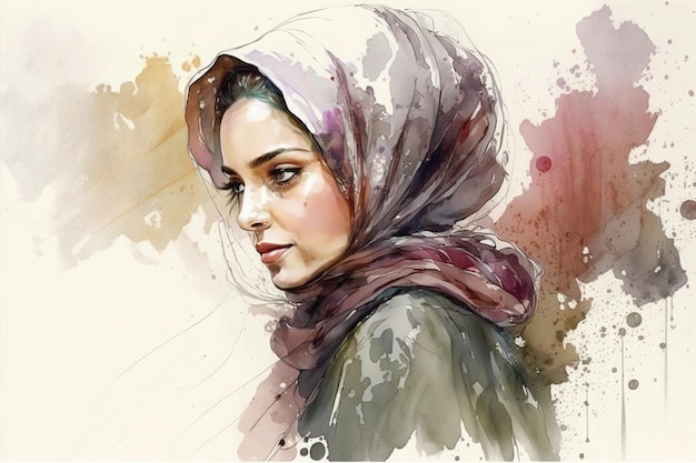 A woman with a hijab on her head