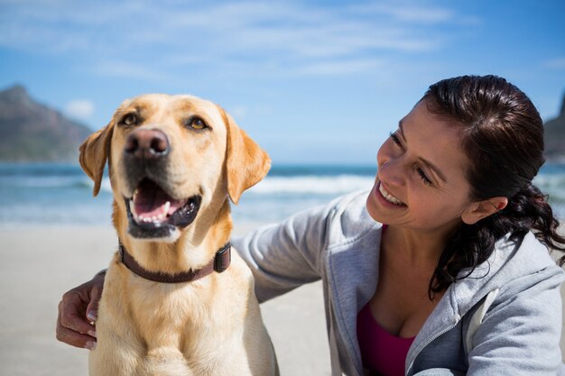 Woman with his pet dog