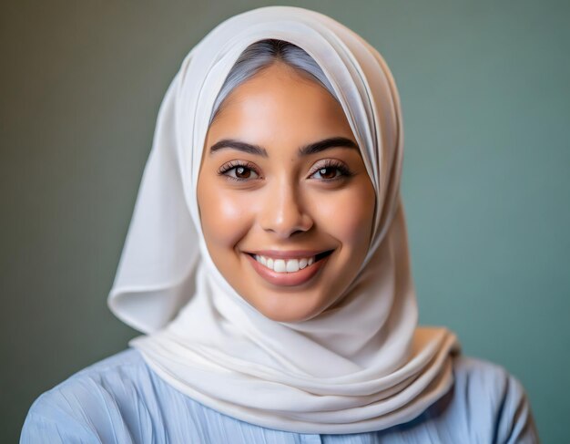 Photo woman with hiyab smiling