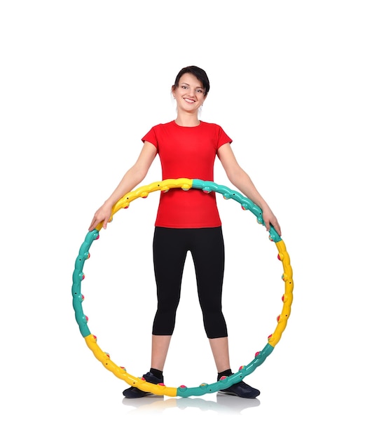 Donna con hula hoop