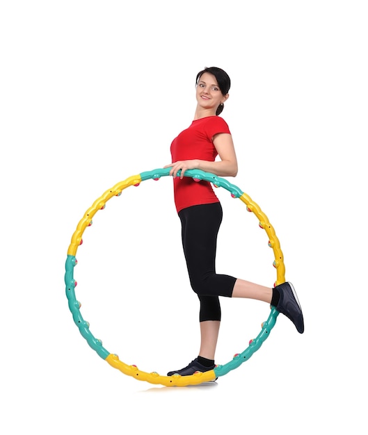 Foto donna con hula hoop