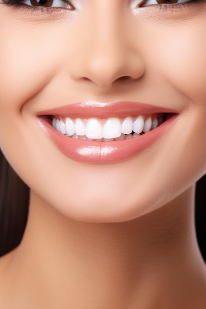 A woman with a joyful smile on her face in a closeup shot