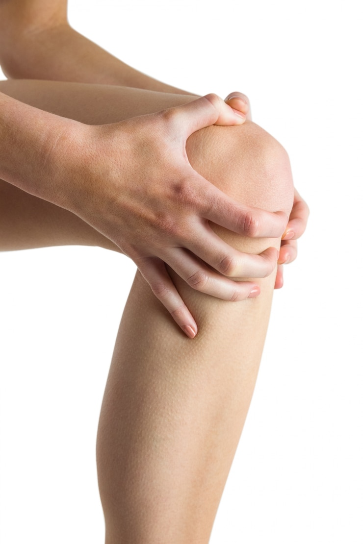 Photo woman with knee injury