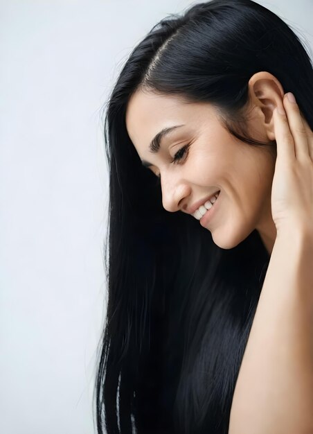 Woman with long black hair