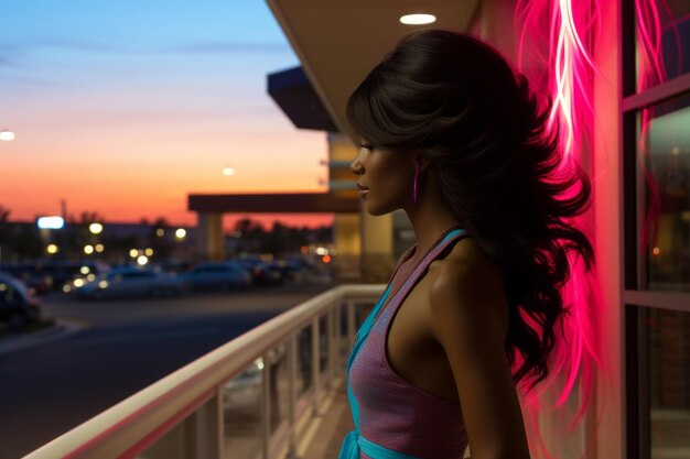 Foto una donna con i capelli lunghi e neri