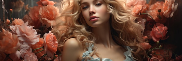 a woman with long blonde hair