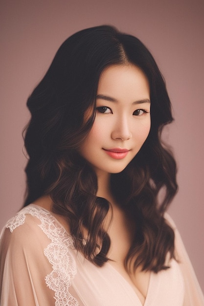 A woman with long brown hair and a pink lip smiles at the camera.