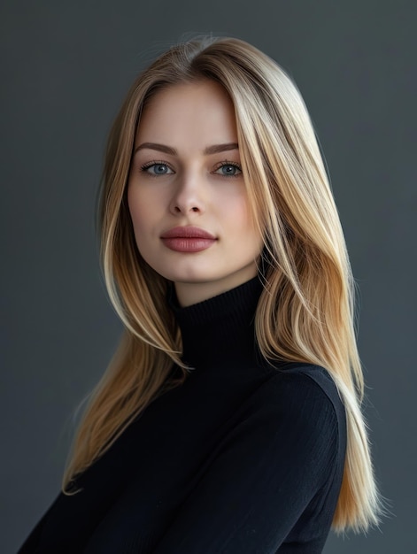 a woman with long brown hair