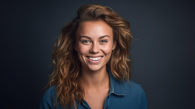 A woman with long hair smiles at the camera.