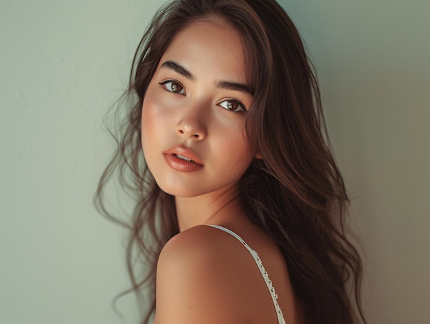 Woman With Long Hair Wearing White Top