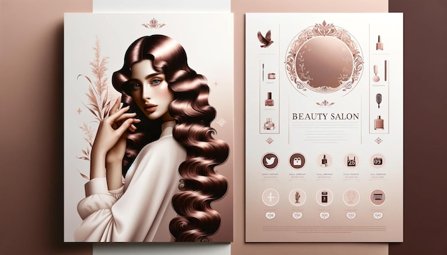 Photo a woman with long hair and a white dress big sale beauty center makeup salon banner and post