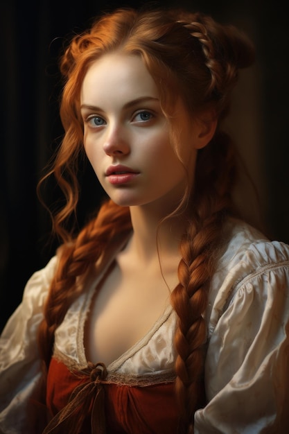 a woman with long hair