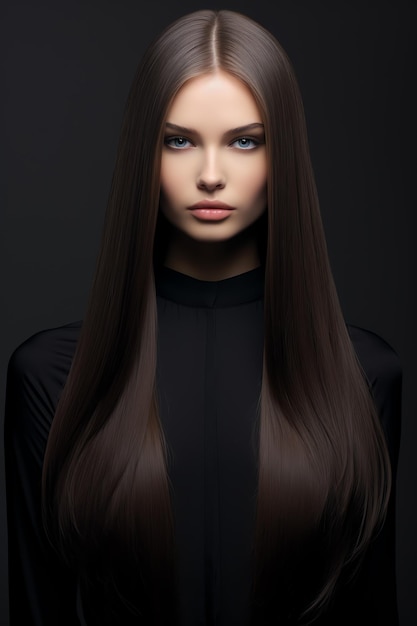 Photo a woman with long hair