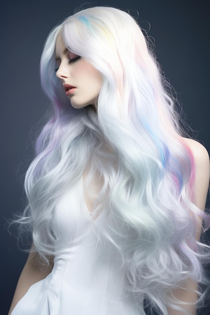 Woman with long ombre hair