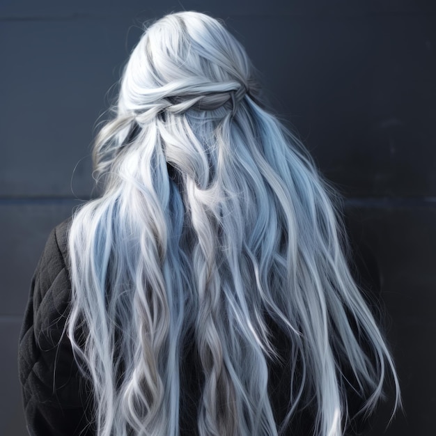 Woman with long ombre hair