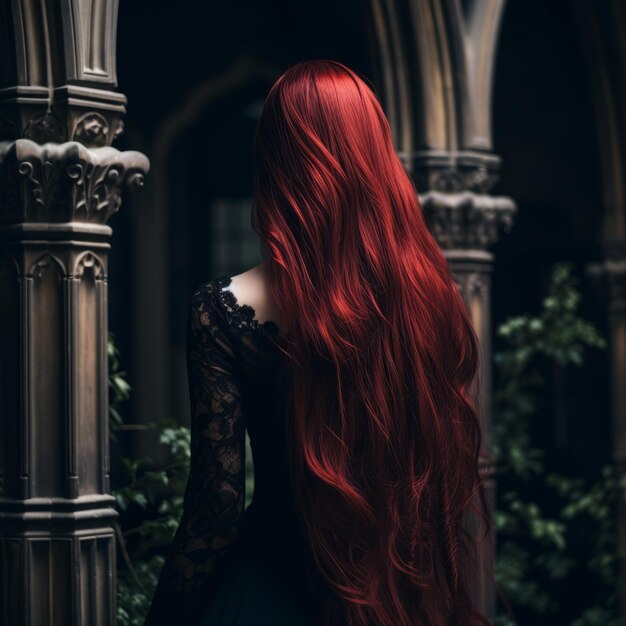 Photo woman with long ombre hair