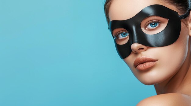 woman with a mask isolated on cleam background with copy space