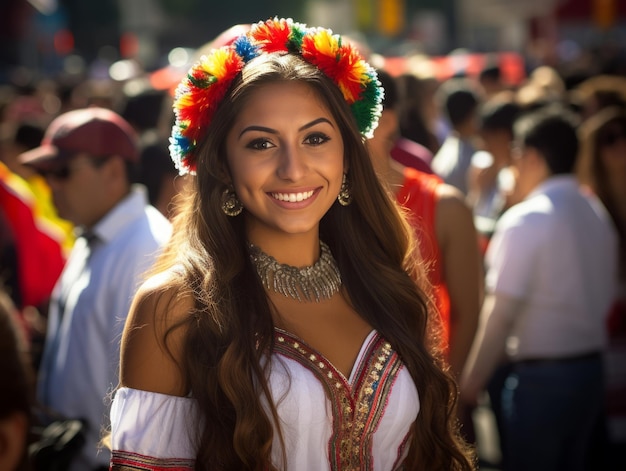 Woman with mexican features who appears to be shocked