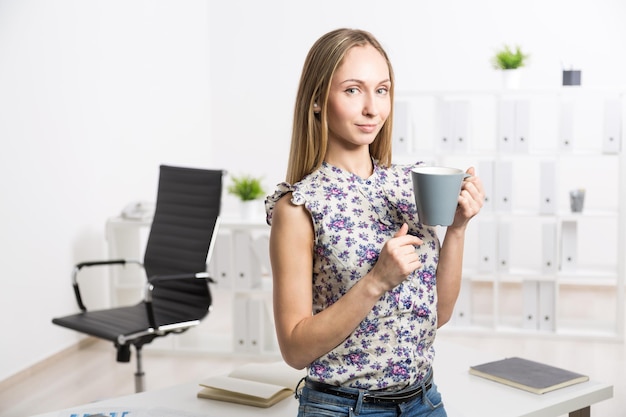 Woman with mug