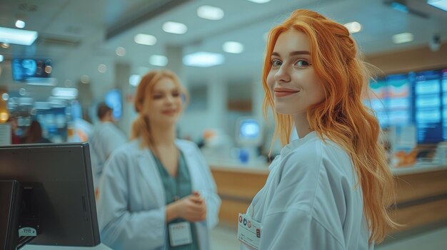 a woman with a name tag that says  do not be seen