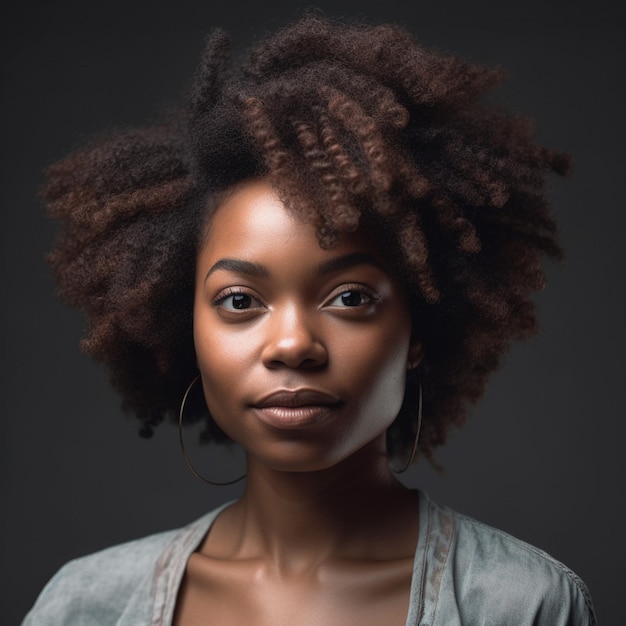 A woman with a natural hair style