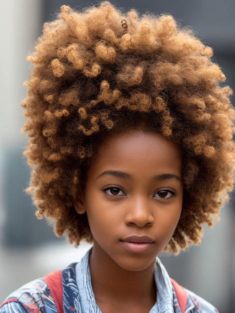 ナチュラルヘアスタイルの女性