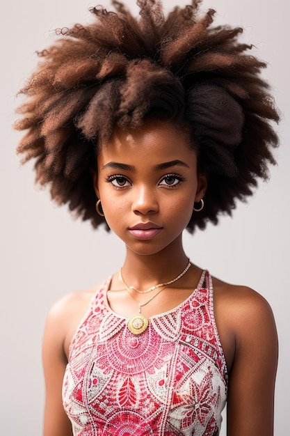 A woman with a natural hair style