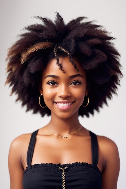 A woman with a natural hair style