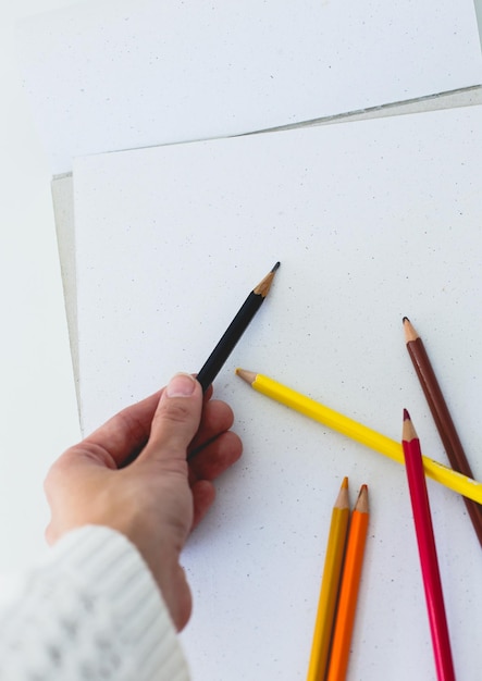 Woman with pencil