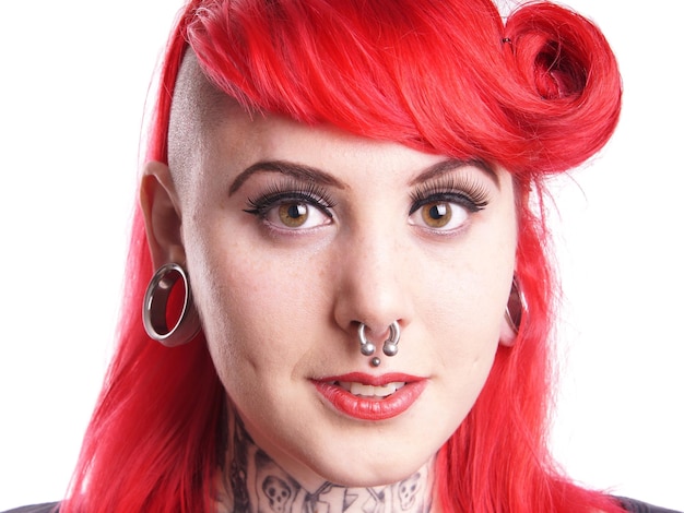 Woman with piercings