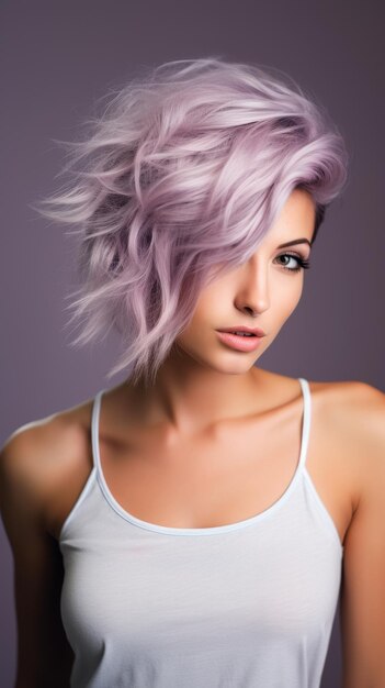 Woman With Pink Hair Posing for Picture