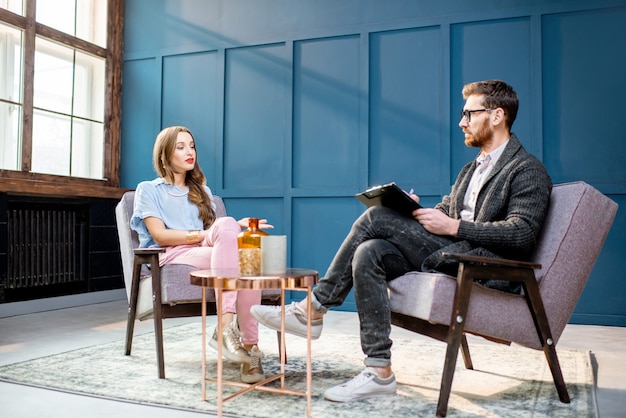 Woman with psychologist in the office