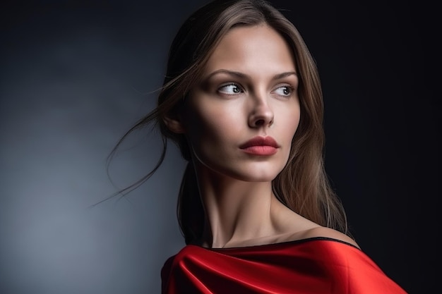 Photo a woman with a red cape and a red cape