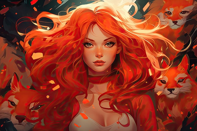 Женщина с рыжими волосами и веснушками