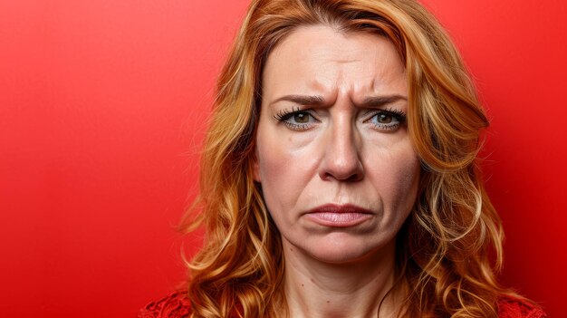 A woman with red hair looking at the camera