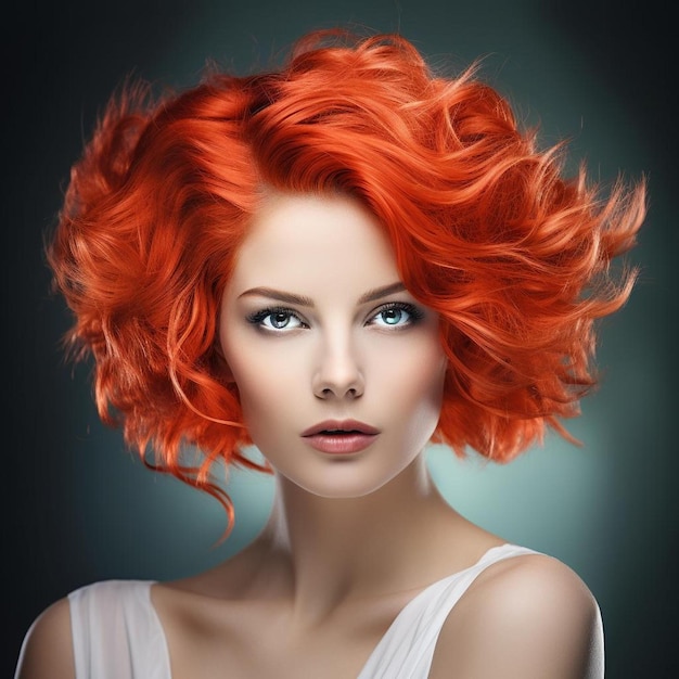 Premium AI Image | a woman with red hair and a red hair with a freckles ...