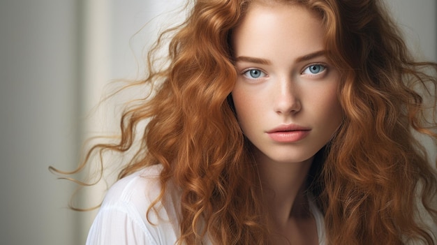 Premium AI Image | a woman with red hair