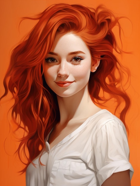 a woman with red hair