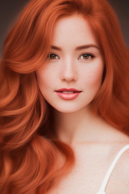 A woman with red hair