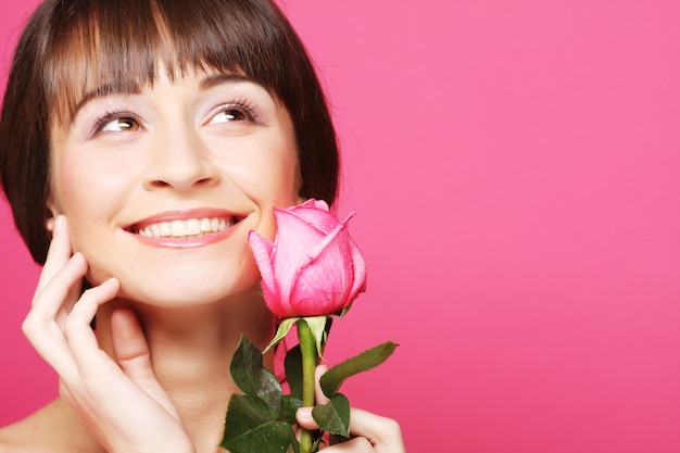 Woman with rose