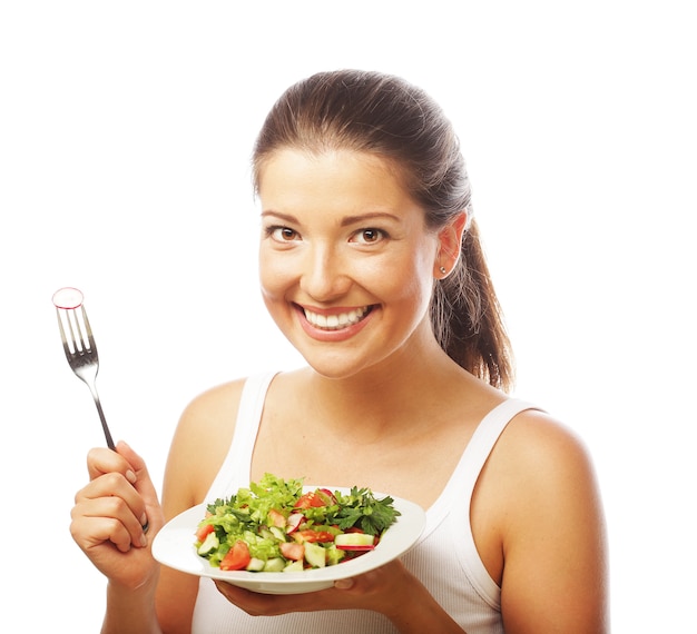 Woman with salad