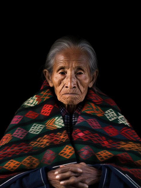 Photo a woman with a scarf that says  old  on it