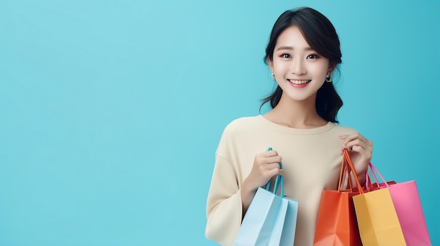 a woman with a shopping bag in her hands