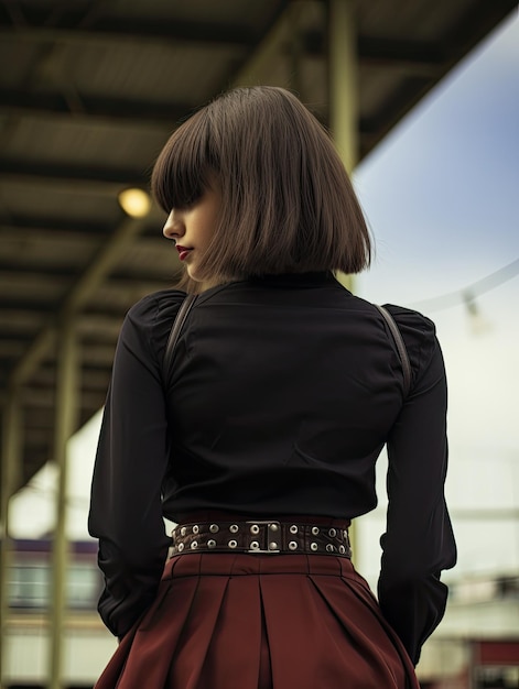 A woman with short brown hair