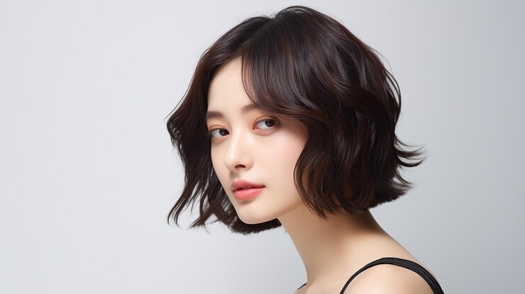 Photo 짧은 머리카락과 짧은  헤어 스타일의 여성