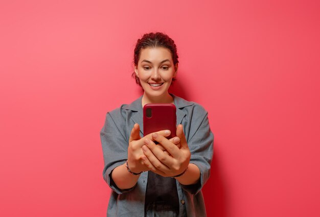 Woman with smartphone